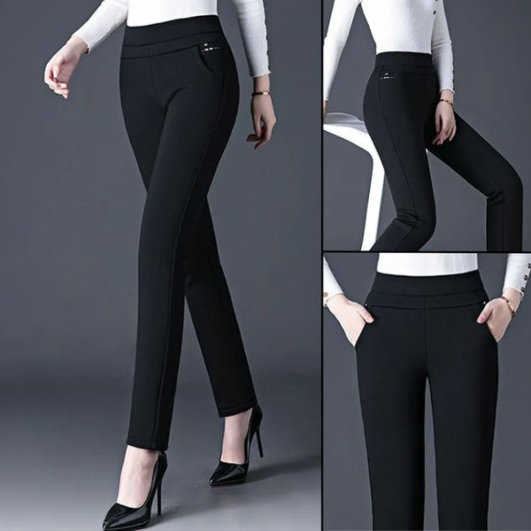 Women's Slim Fit Stretch Trousers – Tailored Day-to-Night Dress Pants