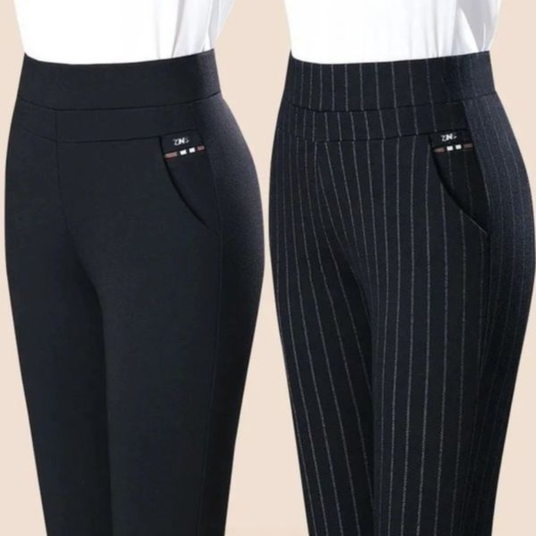 Women's Slim Fit Stretch Trousers – Tailored Day-to-Night Dress Pants