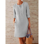 Women's Vintage Tunic Dress – Relaxed Printed Day Dress