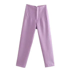 Women's Wrinkle Resistant Trousers – Tailored Straight Leg Dress Pants