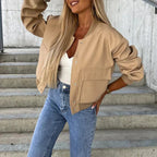 Women's Tailored Casual Jacket – Short Structured Everyday Jacket