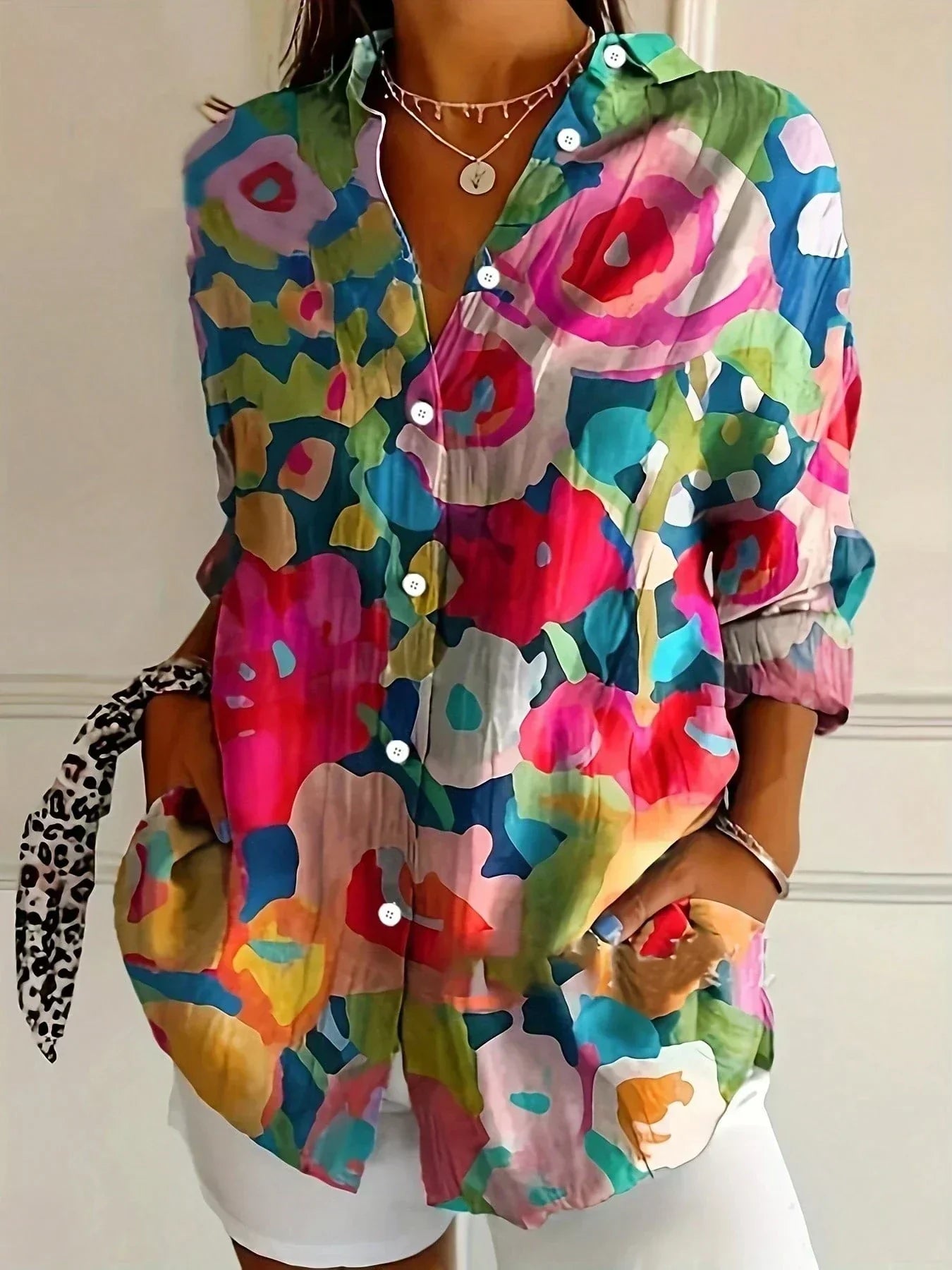Women's Printed Summer Blouse – Relaxed Fit Blouse