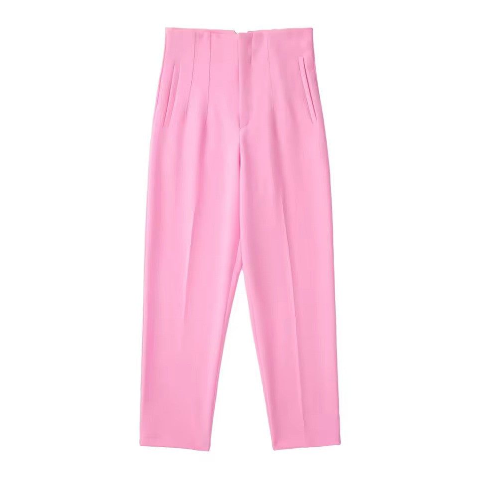 Women's Wrinkle Resistant Trousers – Tailored Straight Leg Dress Pants