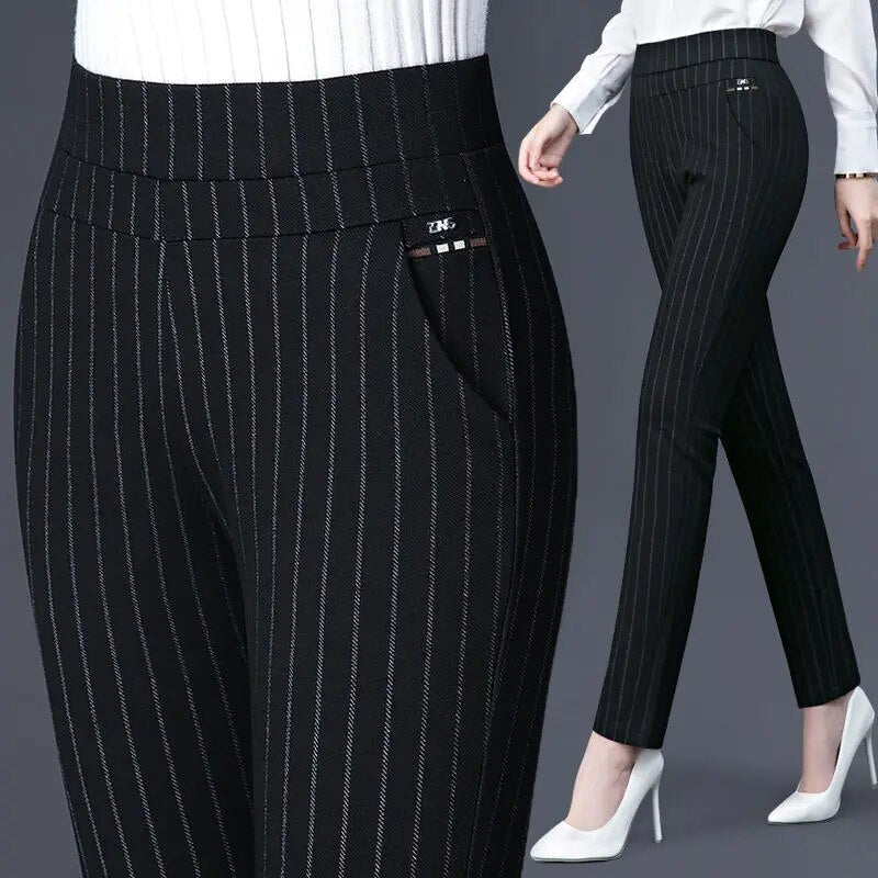 Women's Slim Fit Stretch Trousers – Tailored Day-to-Night Dress Pants