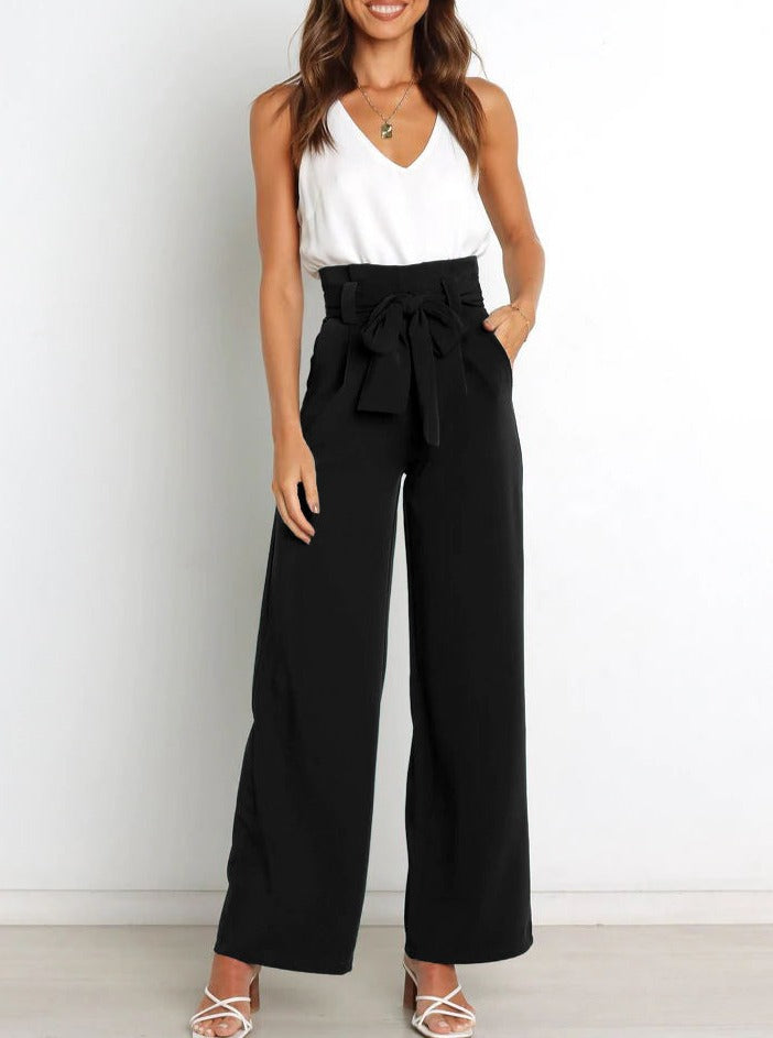 Women's High Waist Wide Leg Trousers – Tailored Flowy Dress Pants