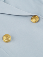 Women's Cape Blazer Dress – Belted Gold Button Formal Dress