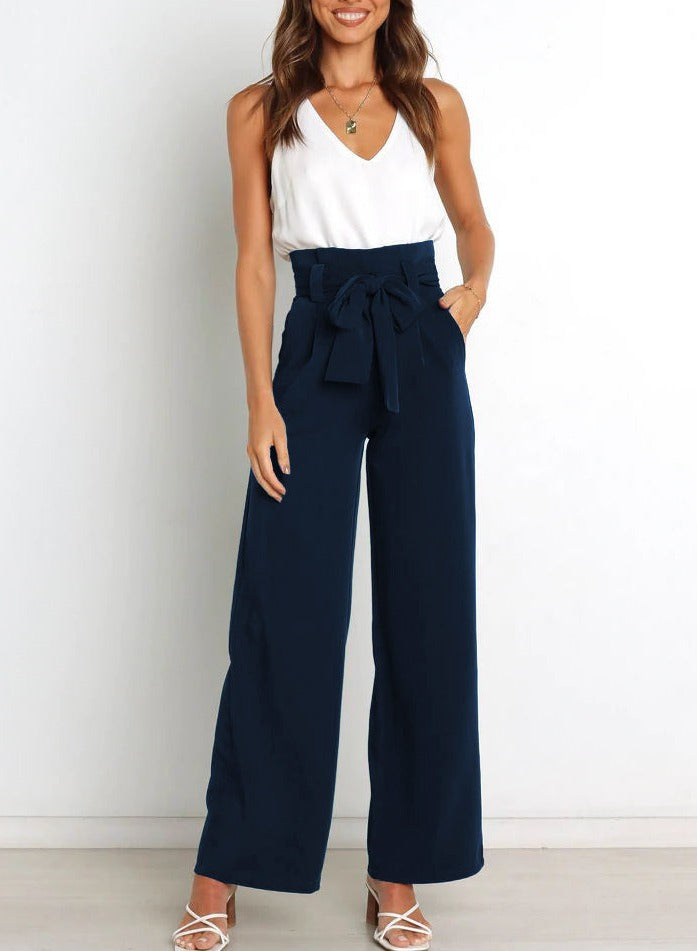 Women's High Waist Wide Leg Trousers – Tailored Flowy Dress Pants