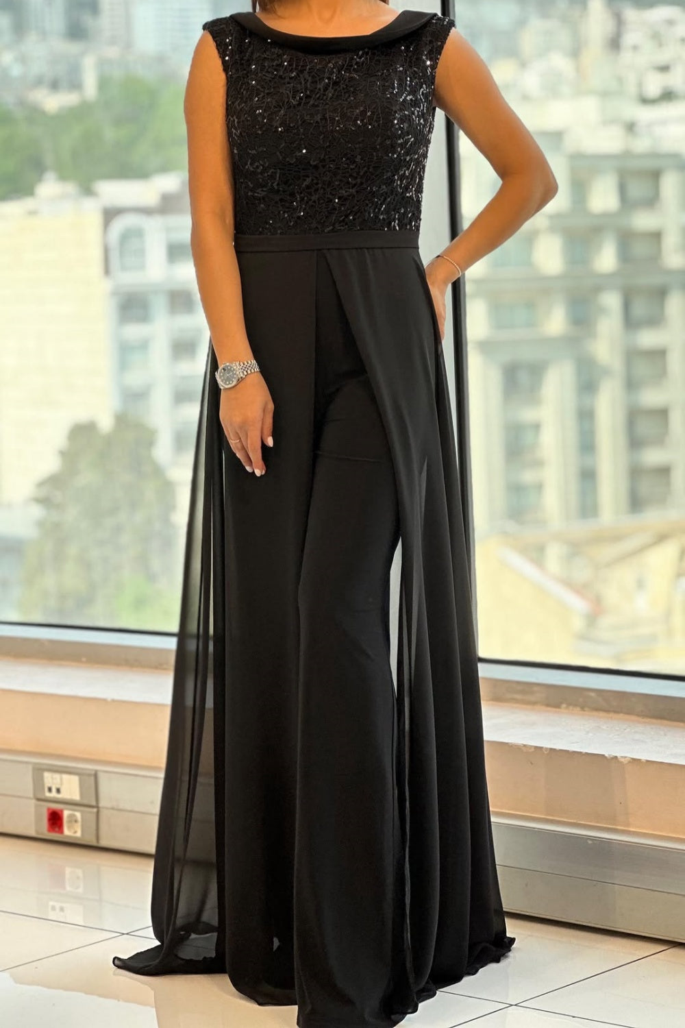 Women's Sleeveless Textured Jumpsuit – Fitted Casual Occasion Jumpsuit
