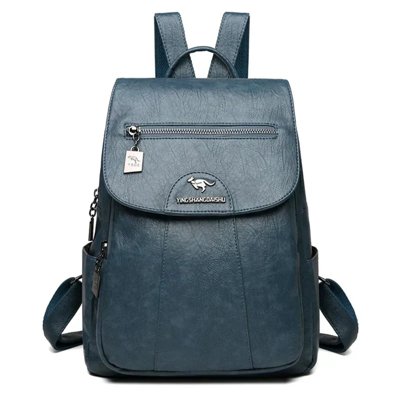 Women's Anti-Theft Faux Leather Backpack – Large Capacity Backpack – Charlotte