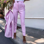 Women's Asymmetrical Two-Piece Set – Statement Top & Wide Leg Pants