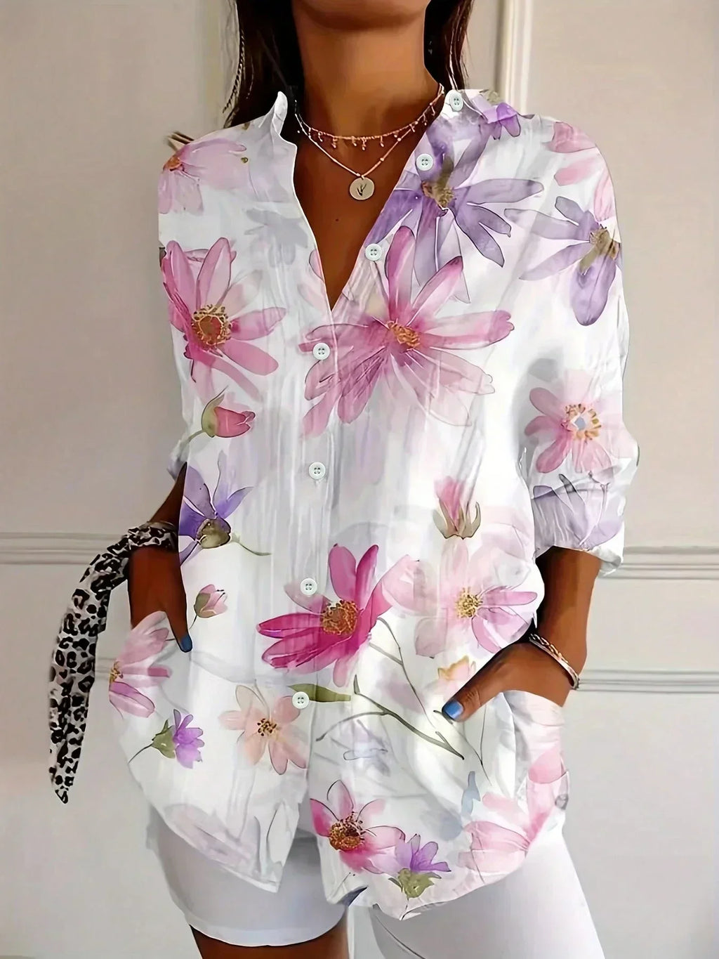 Women's Printed Summer Blouse – Relaxed Fit Blouse