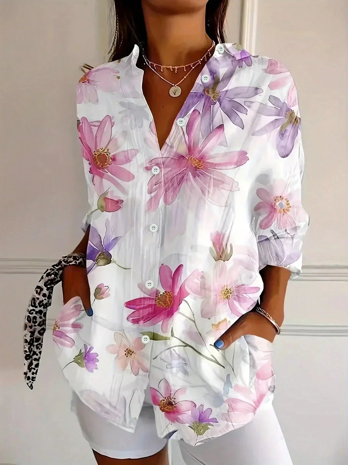 Women's Printed Summer Blouse – Relaxed Fit Blouse