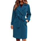 Women's Long Trench Coat – Button Front Winter Overcoat