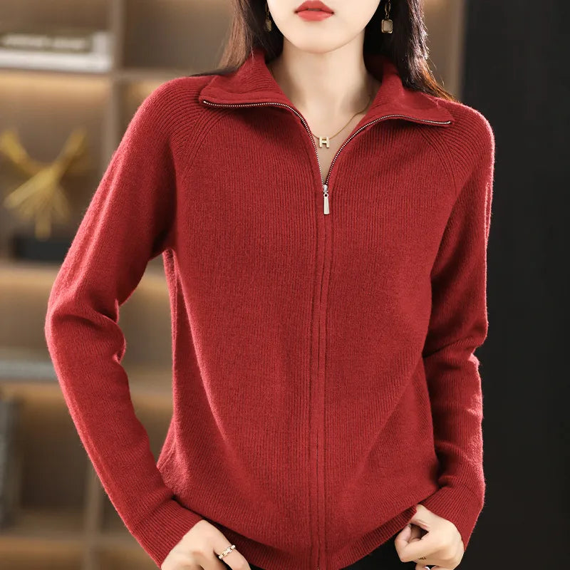Women's Zip-Up Cardigan – Double Zip Knit Cardigan