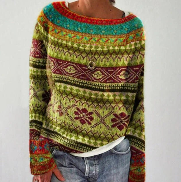Women's Nordic Christmas Sweater – Relaxed Fit Holiday Sweater