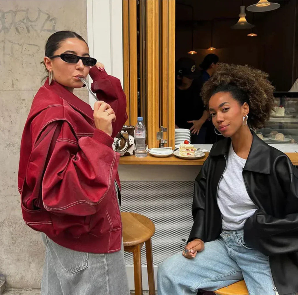 Women's Relaxed Bomber Jacket – Oversized Utility Jacket