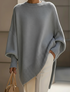 Women's Oversized Knit Sweater – Relaxed Long Sleeve Pullover