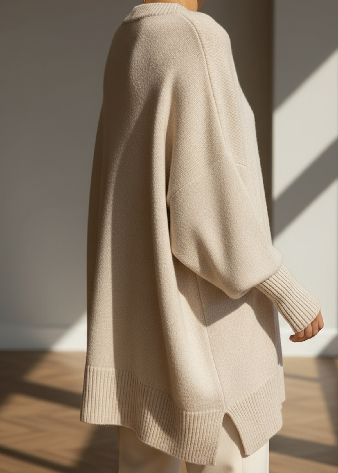 Women's Oversized Knit Sweater – Relaxed Long Sleeve Pullover