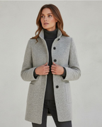 Women's Tailored Winter Coat – Classic Button Front Long Coat