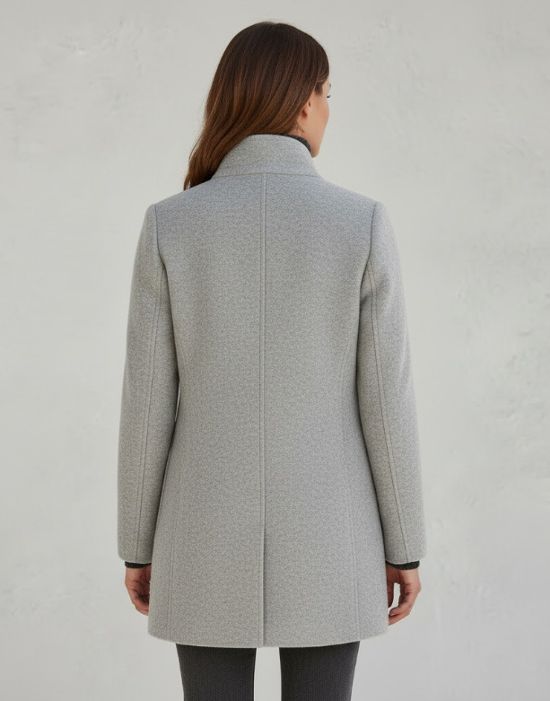 Women's Tailored Winter Coat – Classic Button Front Long Coat
