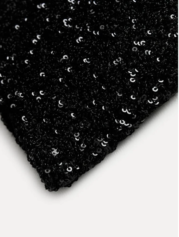 Women's Sequin Mini Dress – Statement Shoulder Sparkle Party Dress