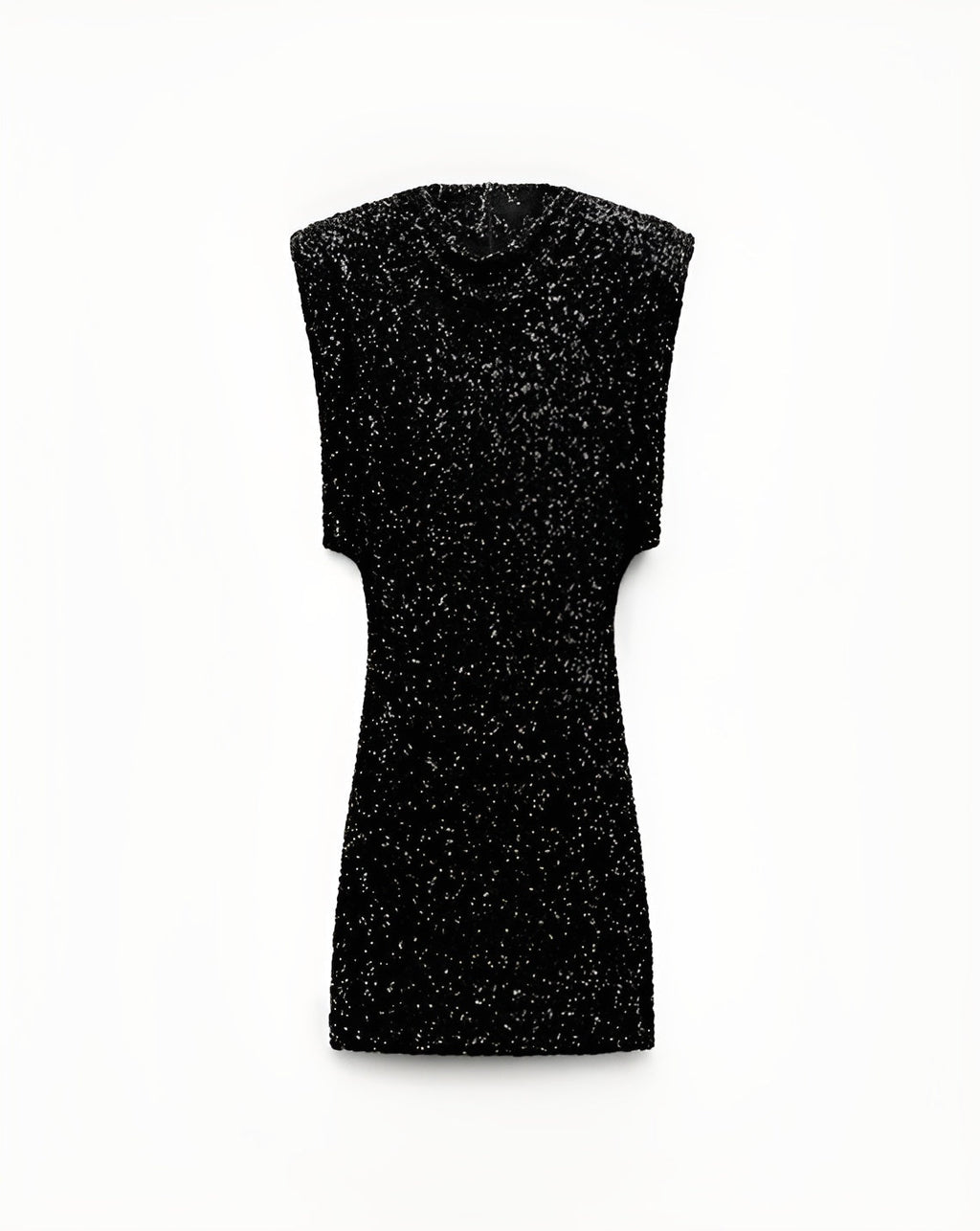Women's Sequin Mini Dress – Statement Shoulder Sparkle Party Dress