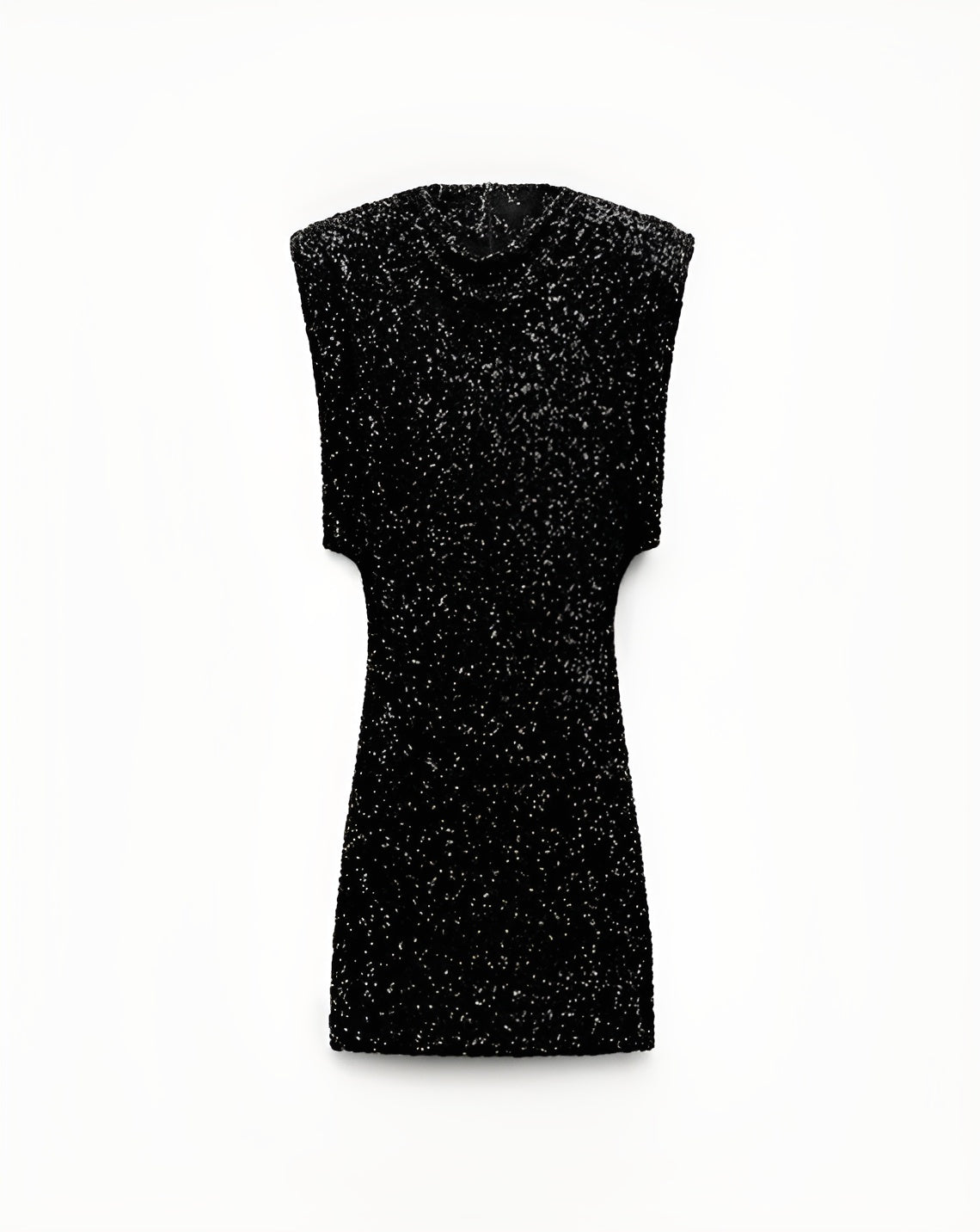 Women's Sequin Mini Dress – Statement Shoulder Sparkle Party Dress