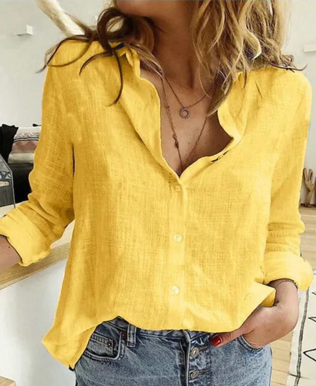 Women's Long Sleeve Blouse – Relaxed Fit Everyday Blouse