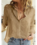 Women's Long Sleeve Blouse – Relaxed Fit Everyday Blouse