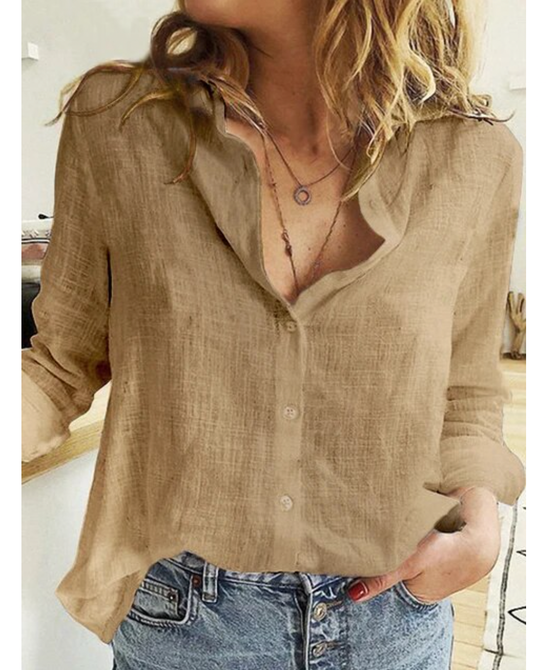 Women's Long Sleeve Blouse – Relaxed Fit Everyday Blouse