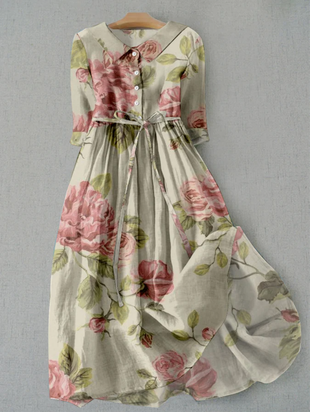 Women's Floral Shirt Dress – Button-Up Summer Dress