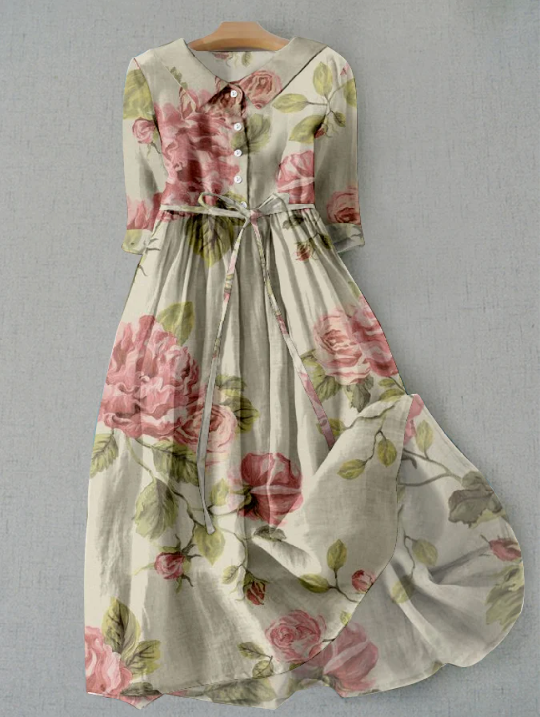 Women's Floral Shirt Dress – Button-Up Summer Dress