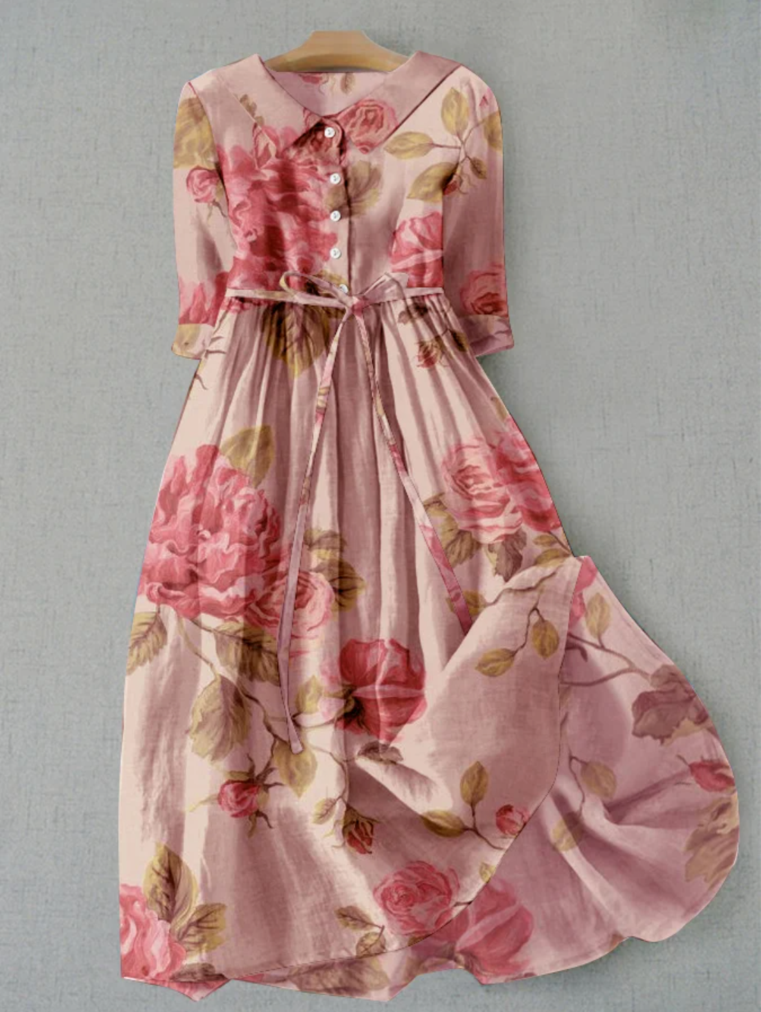 Women's Floral Shirt Dress – Button-Up Summer Dress