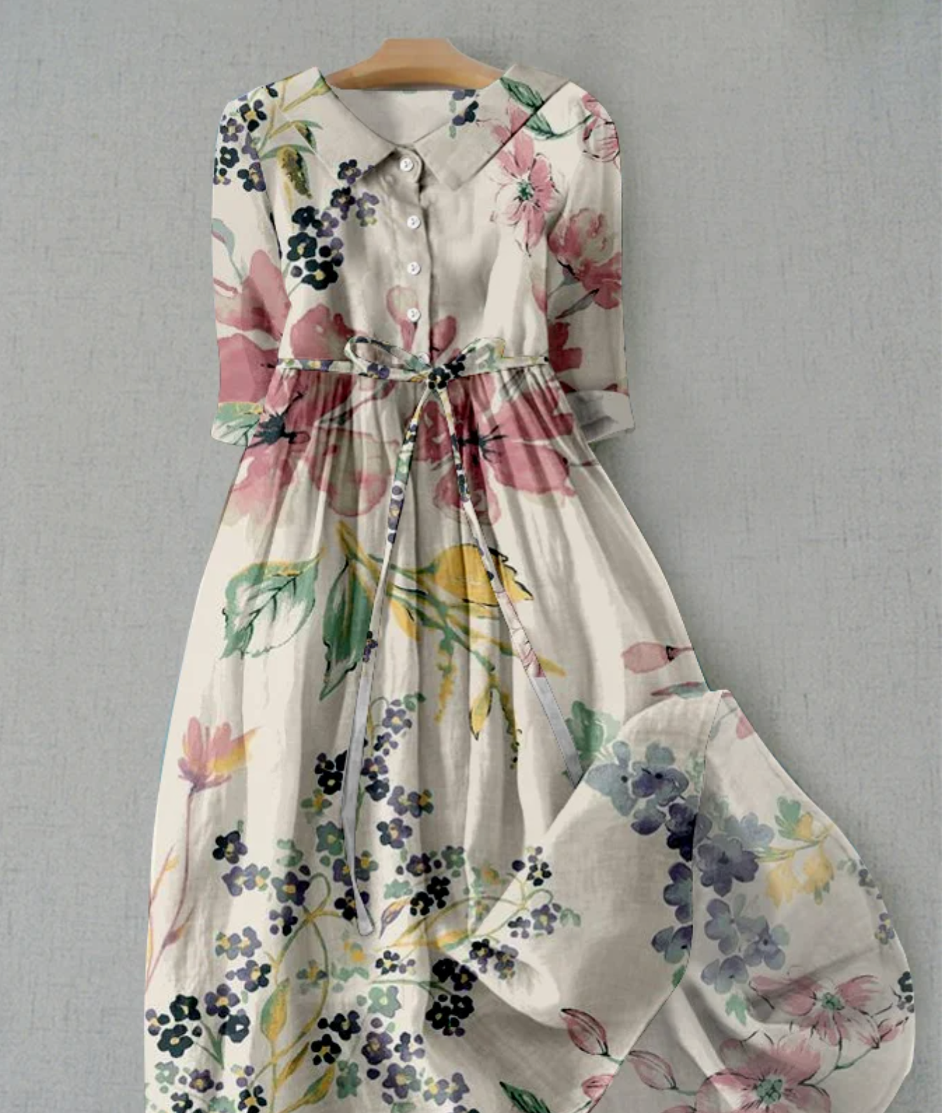 Women's Floral Shirt Dress – Button-Up Summer Dress