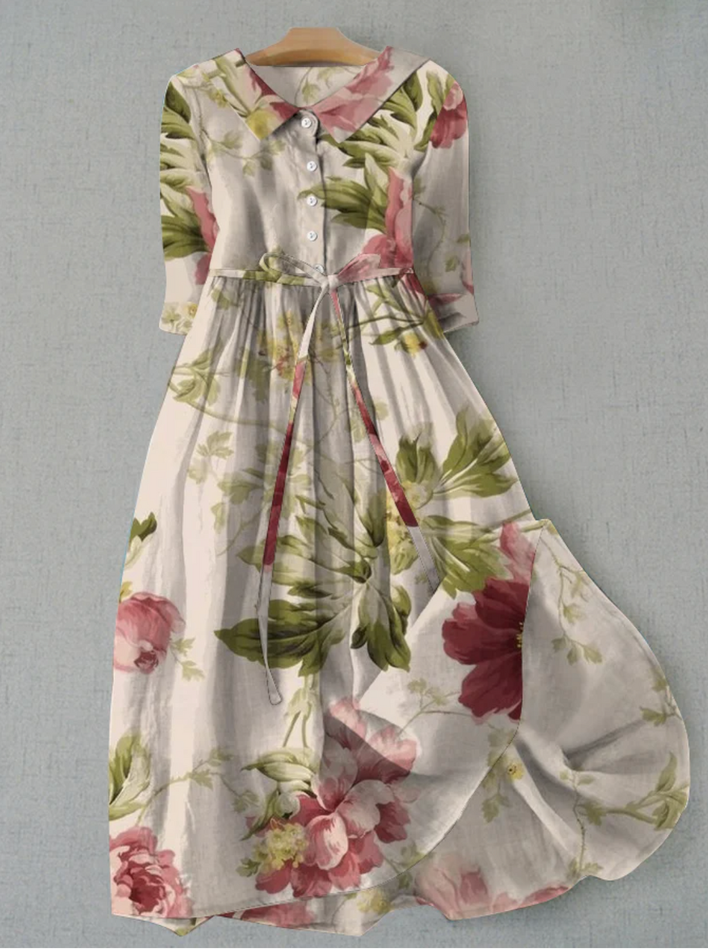 Women's Floral Shirt Dress – Button-Up Summer Dress
