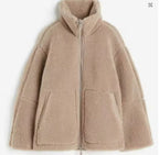 Women's Oversized Fleece Jacket – Stand Collar Zip-Up Winter Jacket