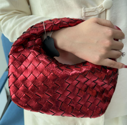 Women's Braided Metallic Handbag – Luxury Evening Handbag – Blair