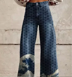 Women's Printed Wide Leg Summer Pants – Colourful Relaxed Casual Trousers