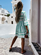Women's Printed Boho Ruffle Dress – Colourful Summer Dress