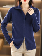 Women's Zip-Up Cardigan – Double Zip Knit Cardigan