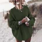 Women's Chunky Rib Knit Sweater – Oversized Drop Shoulder Jumper