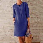 Women's Vintage Tunic Dress – Relaxed Printed Day Dress