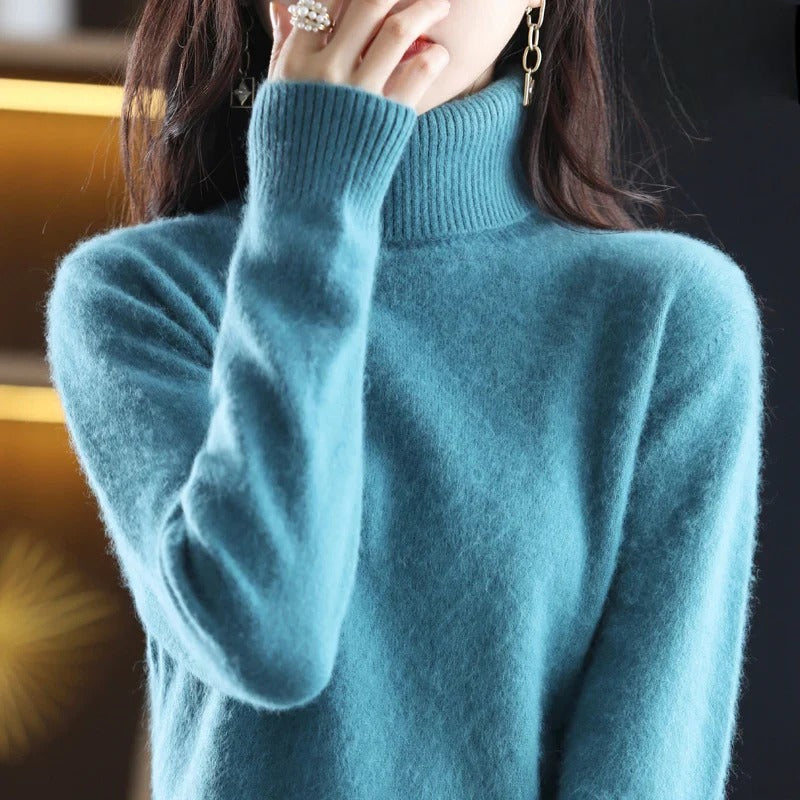Women's Winter Turtleneck Sweater – Classic High Neck Knit Pullover