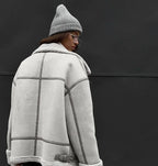 Women's Oversized Winter Jacket – Collared Pocket Cold Weather Coat
