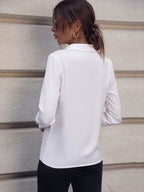 Women's Button Collar Blouse – Long Sleeve Office Shirt Blouse