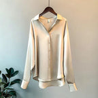 Women's Long Sleeve Button Blouse – Classic Button Front Shirt Blouse