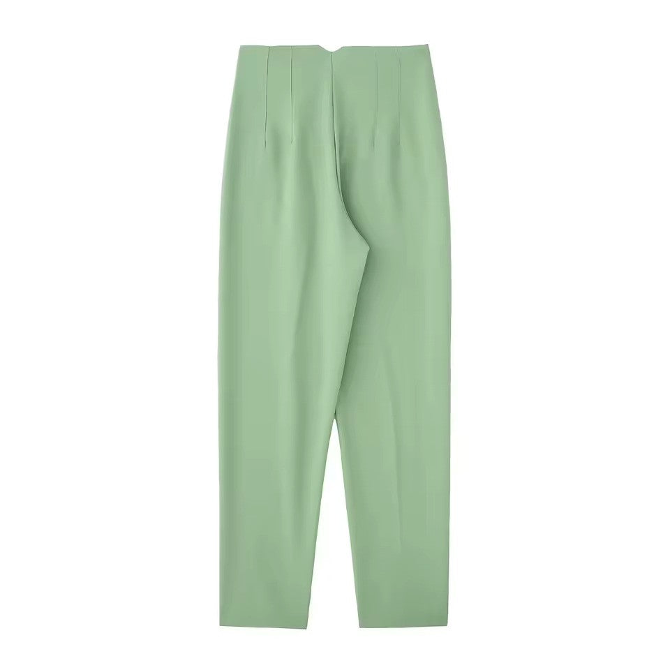 Women's Wrinkle Resistant Trousers – Tailored Straight Leg Dress Pants