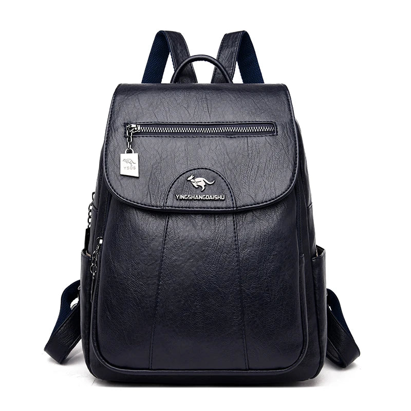 Women's Anti-Theft Faux Leather Backpack – Large Capacity Backpack – Charlotte