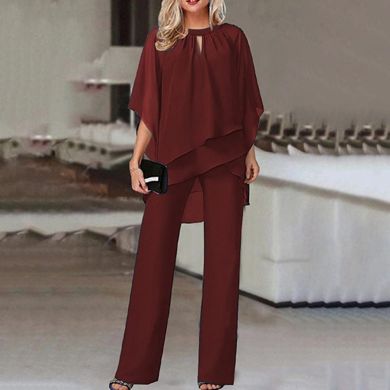 Women's Long Sleeve Pants Set – Relaxed Top & Matching Trouser Set