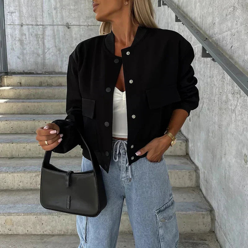 Women's Tailored Casual Jacket – Short Structured Everyday Jacket
